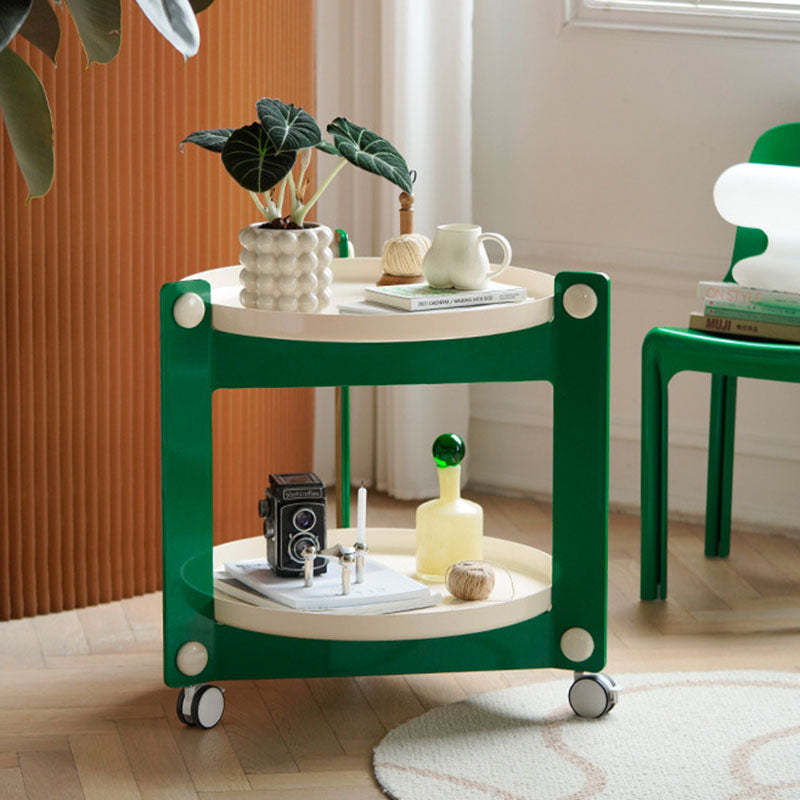 Contemporary Round PET Acrylic 2-Tier End Table