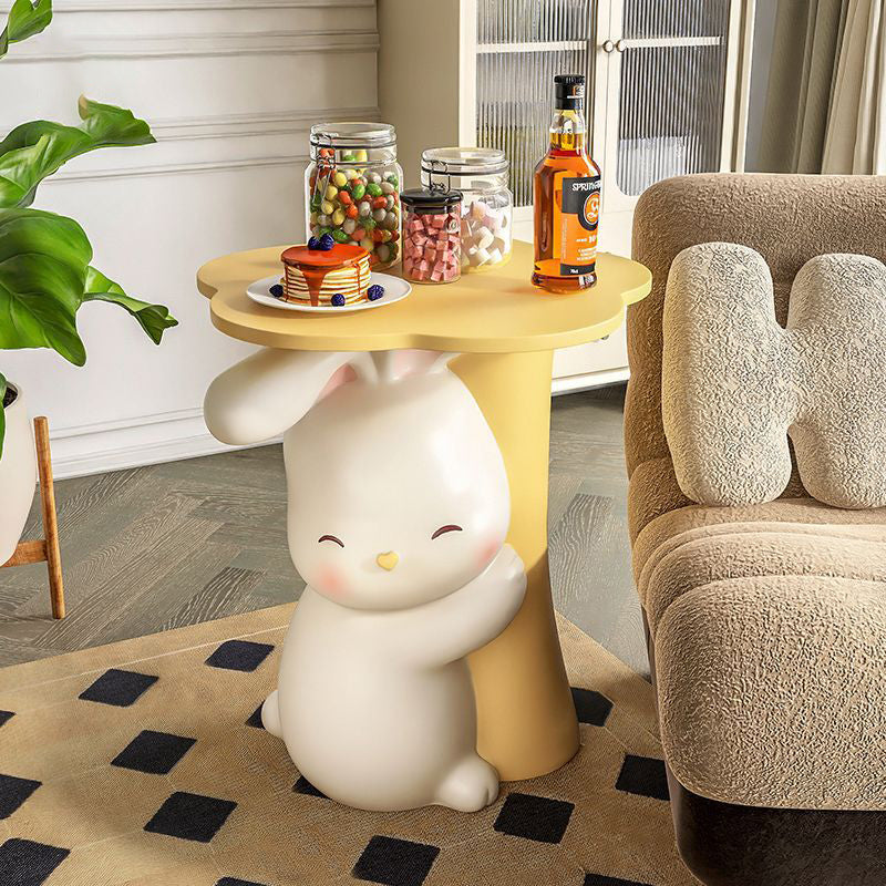 Creative rabbit kids wood resin wood end & side tables