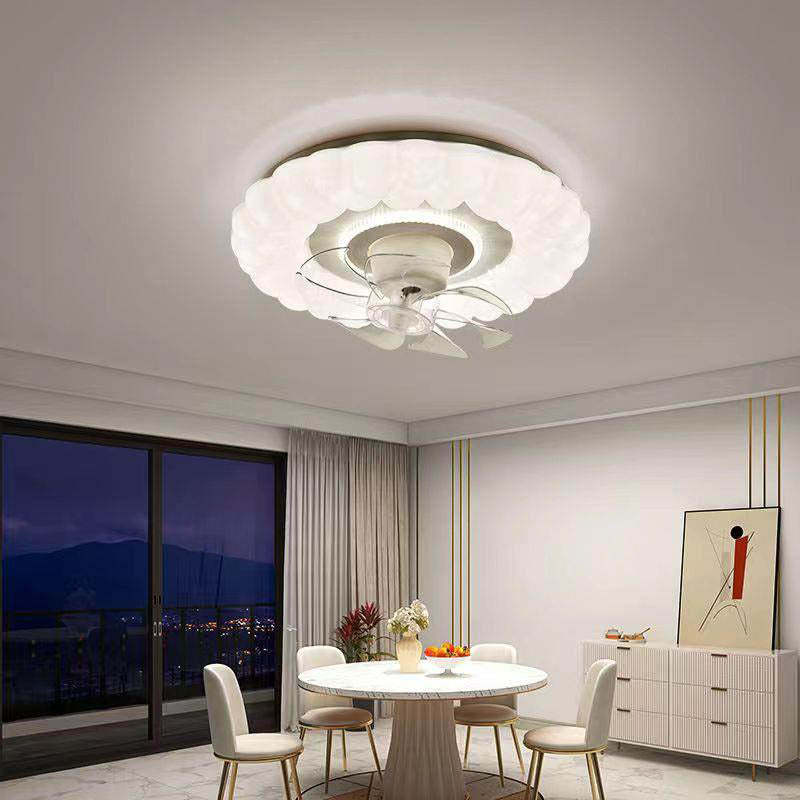 Minimalist Round LED Flush Mount Fan Light
