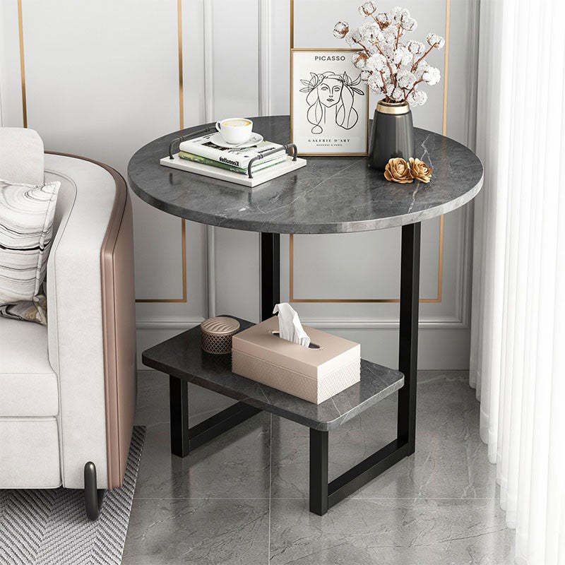 Nordic G-Shape Steel 2-Tier End Table
