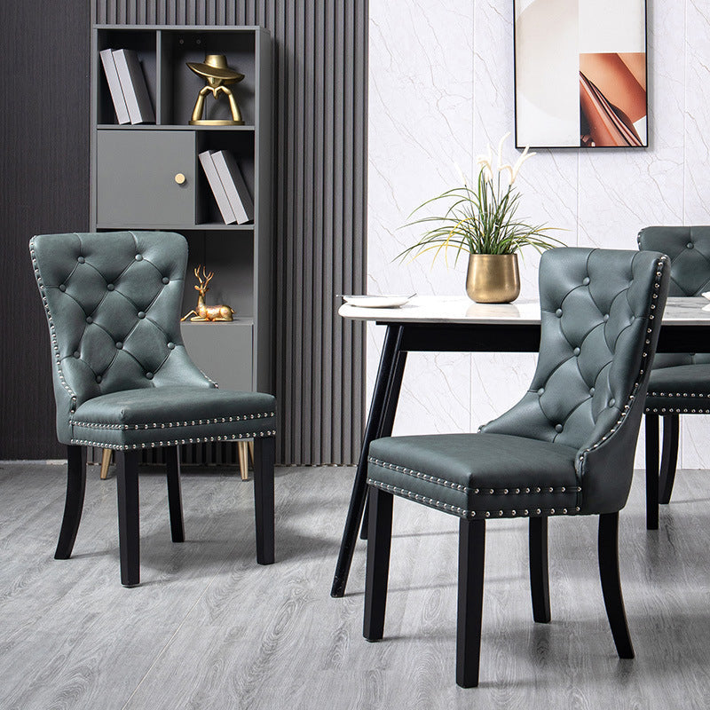 European Fabric Upholstered Tufted Dining Chair