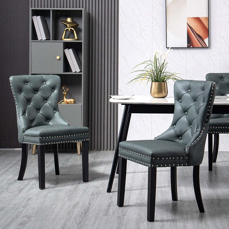 European Fabric Upholstered Tufted Dining Chair