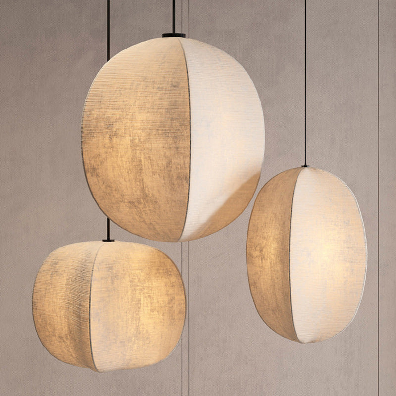 Japanese Zen Silk Lantern Pendant Light