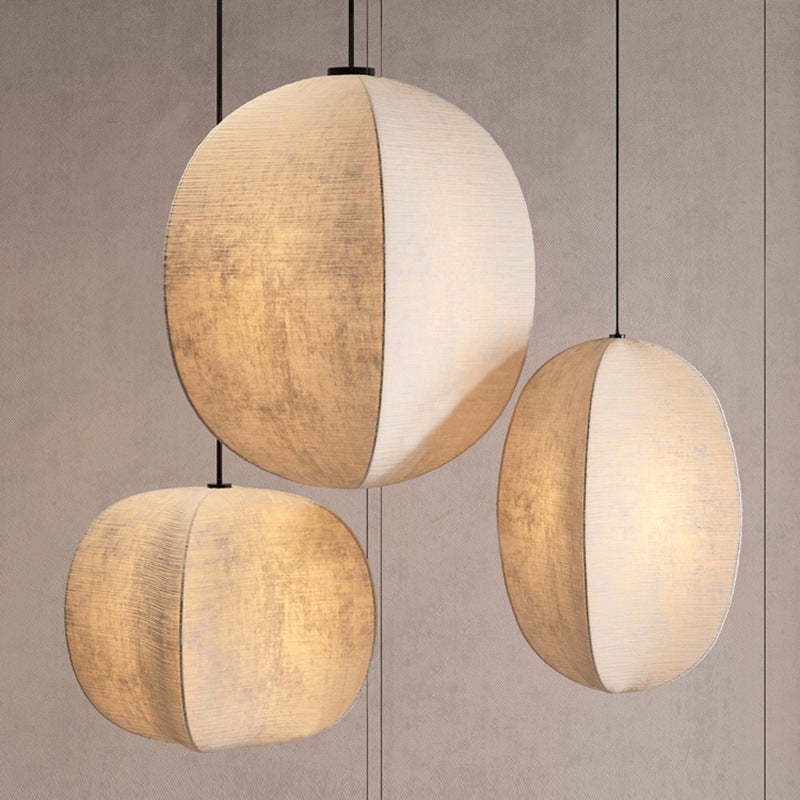 Japanese Zen Silk Lantern Pendant Light