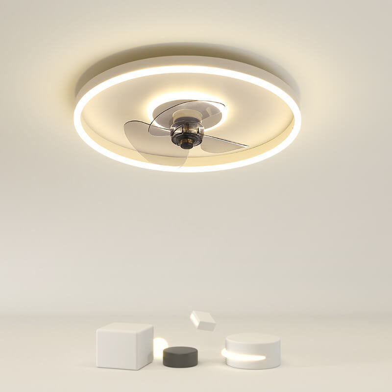 Nordic Minimalist Round LED Flush Mount Fan Light