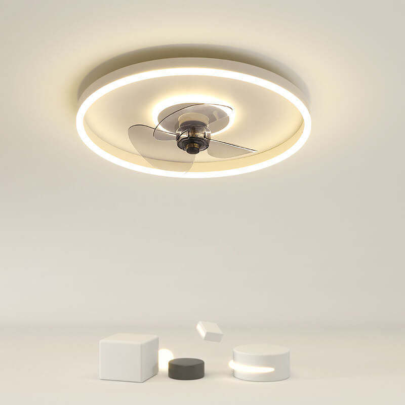 Nordic Minimalist Round LED Flush Mount Fan Light