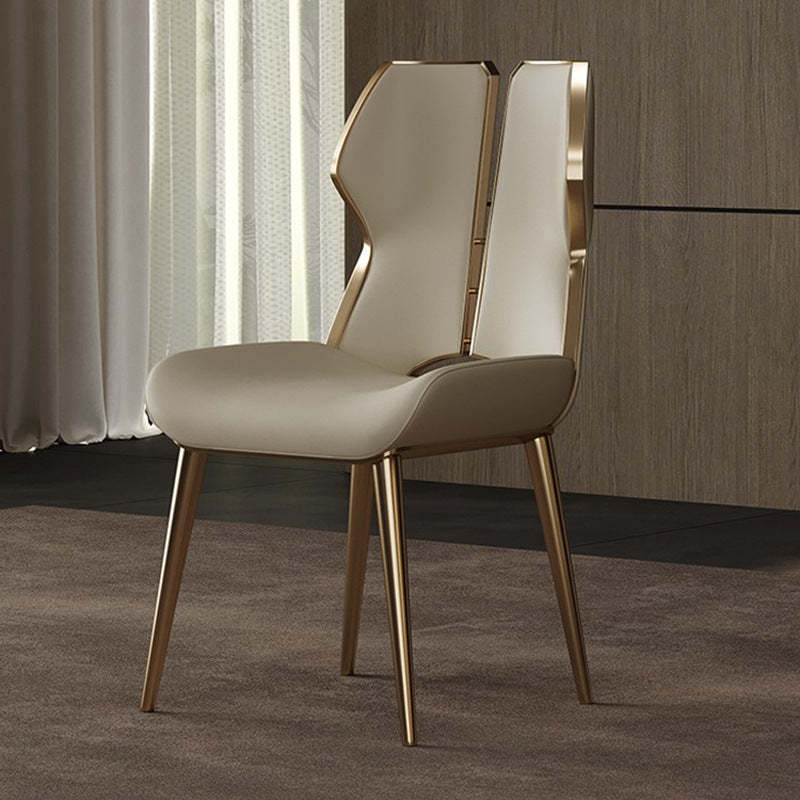 Modern Microfiber Leather Steel Dining Chair