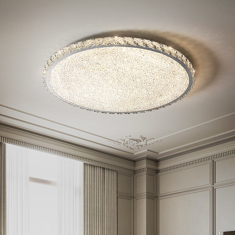 Modern Stainless Steel Crystal Rectangular LED Flush Light — Rectangular - Large / Infinitely Dimmable / 220V-240V For UK/AU