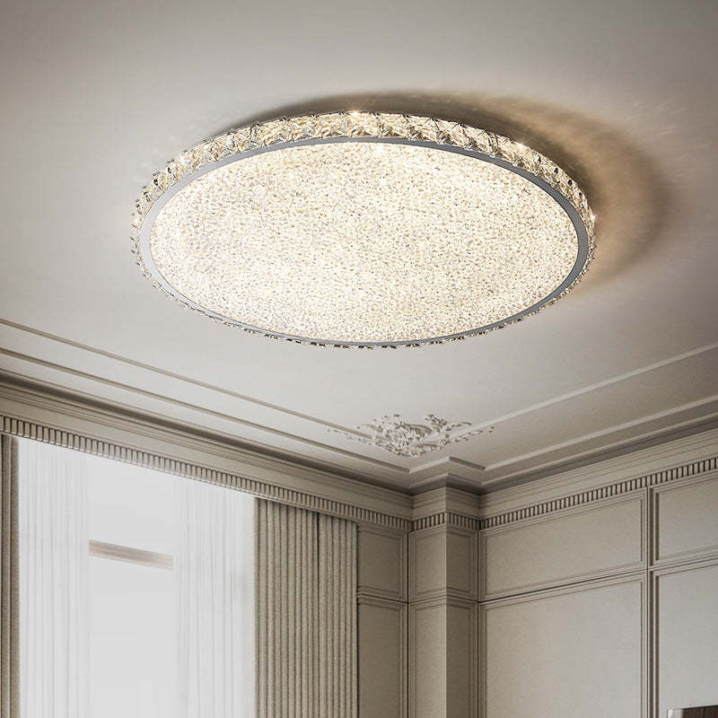Modern Stainless Steel Crystal Rectangular LED Flush Light - Rd