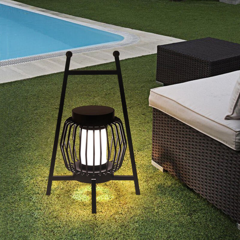 Solar Modern Cage Outdoor Landscape Light