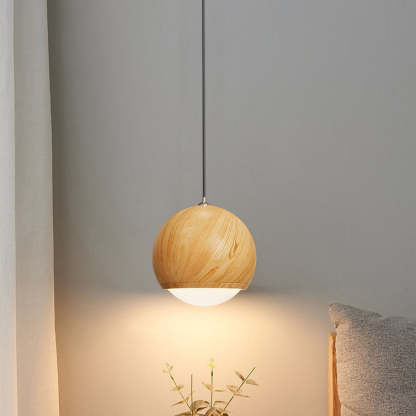 Japanese Wood Grain Oval Iron Pendant Light — A / 220V-240V For UK/AU