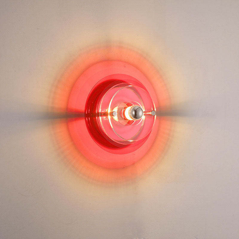 Red creative saucer flying wall sconces — Large (24"H / 110V-120V (US/CA)
