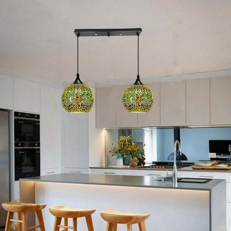 Creative island colorful bronze chandeliers — Polished Chrome / 2-Light / 220V-240V (UK/AU)
