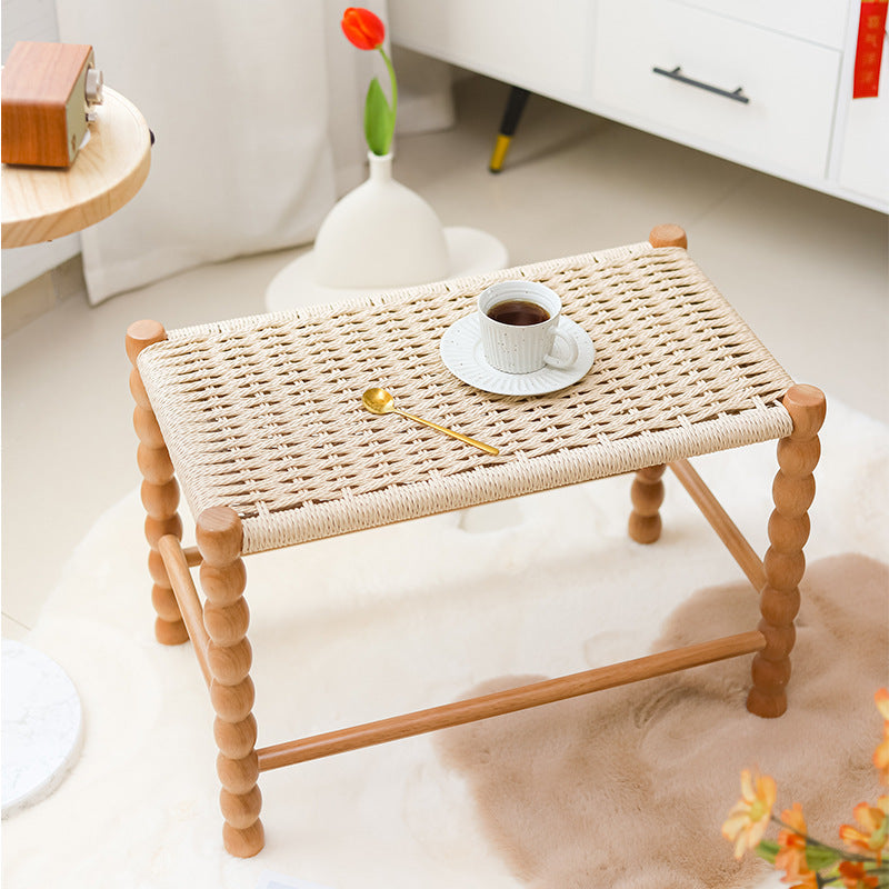 Vintage Gourd Wood Rope Stool