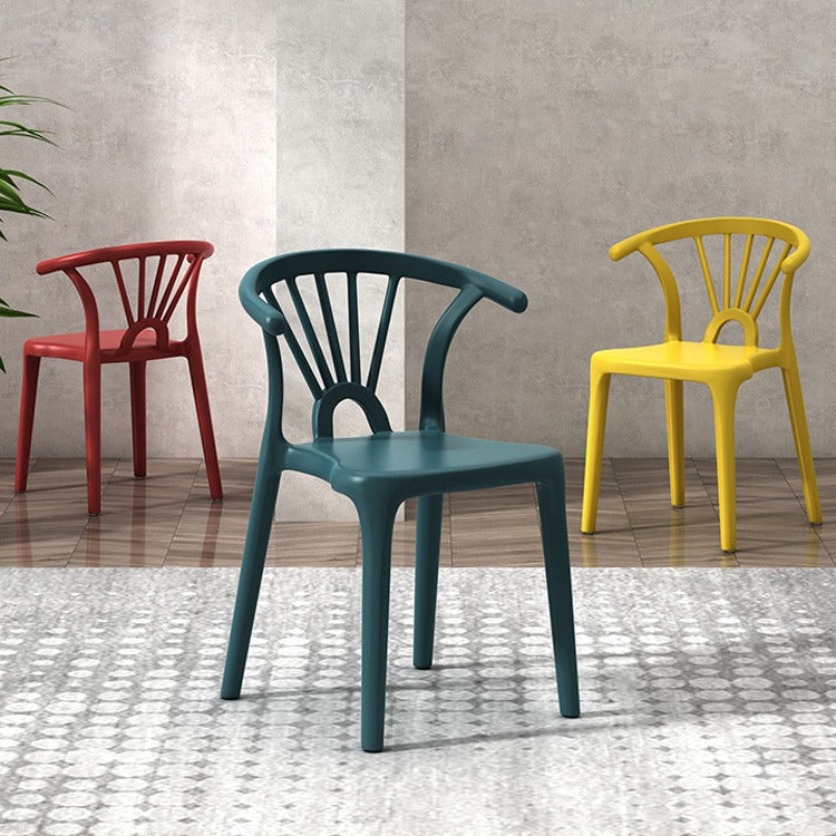 Scandinavian Arc Plastic Stackable Dining Chair