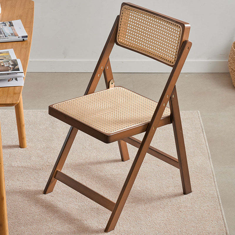 Minimalist Foldable Rattan Wood Dining Chair