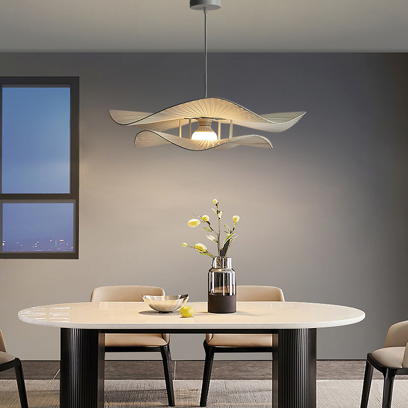 White iron wave round pendant lighting - minimalist — 220V-240V (UK/AU)