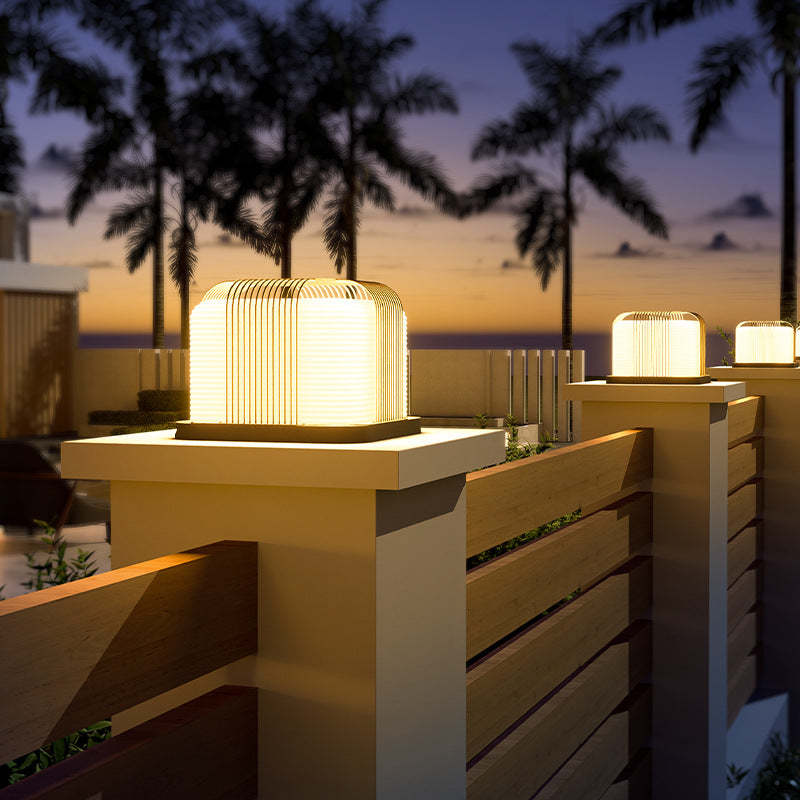 Modern Solar Stainless Steel Square Cubic Landscape Light