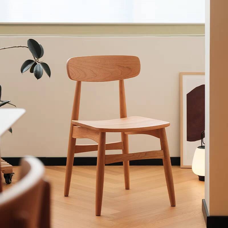 Lighom traditional cherry footrest wood dining chairs & benches