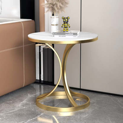 Modern Luxury Rock Slab Steel Coffee Table