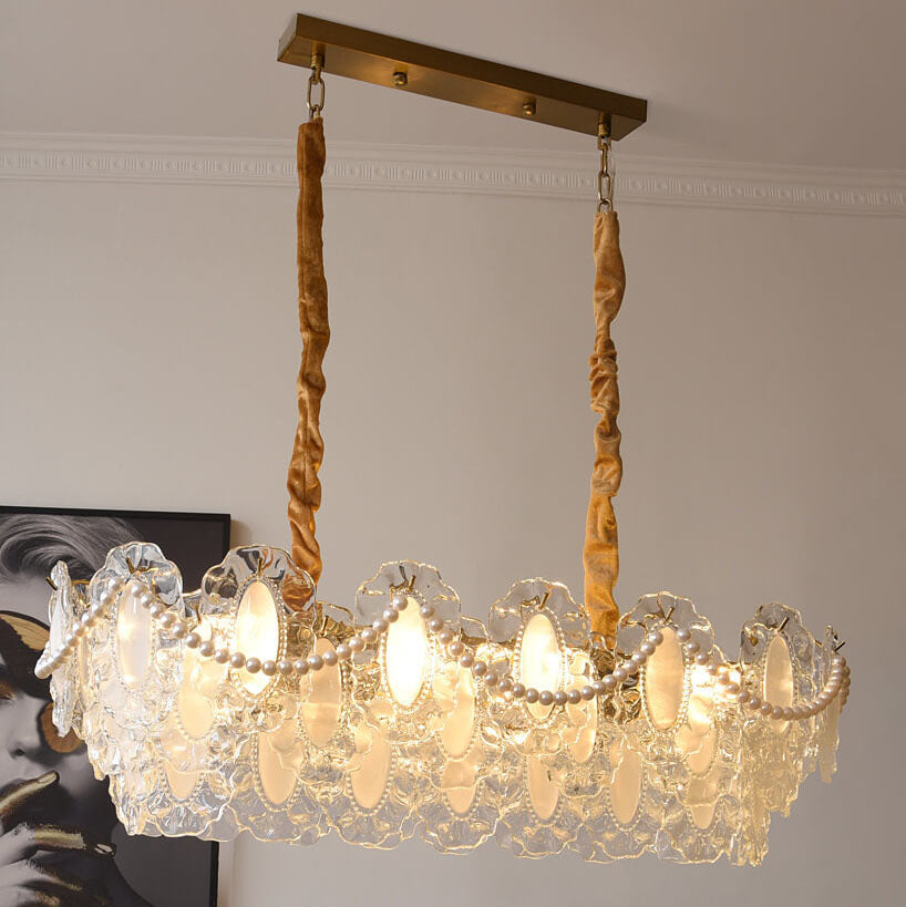 Lighom modern island pearl yellow chandeliers — Without Pearl / 220V-240V (UK/AU