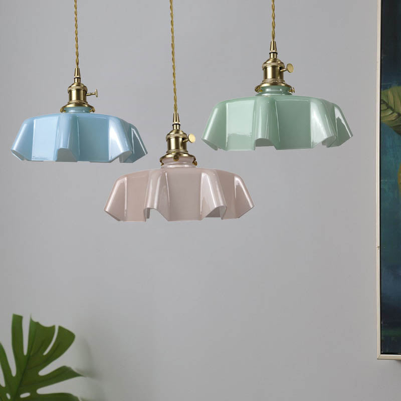 Japanese Cream Petal Glass Pendant Light