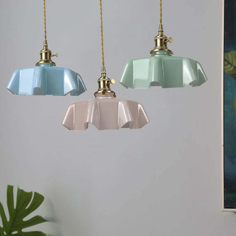 Japanese Cream Petal Glass Pendant Light