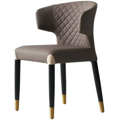 Minimalist Microfiber Wood Arc Dining Chair