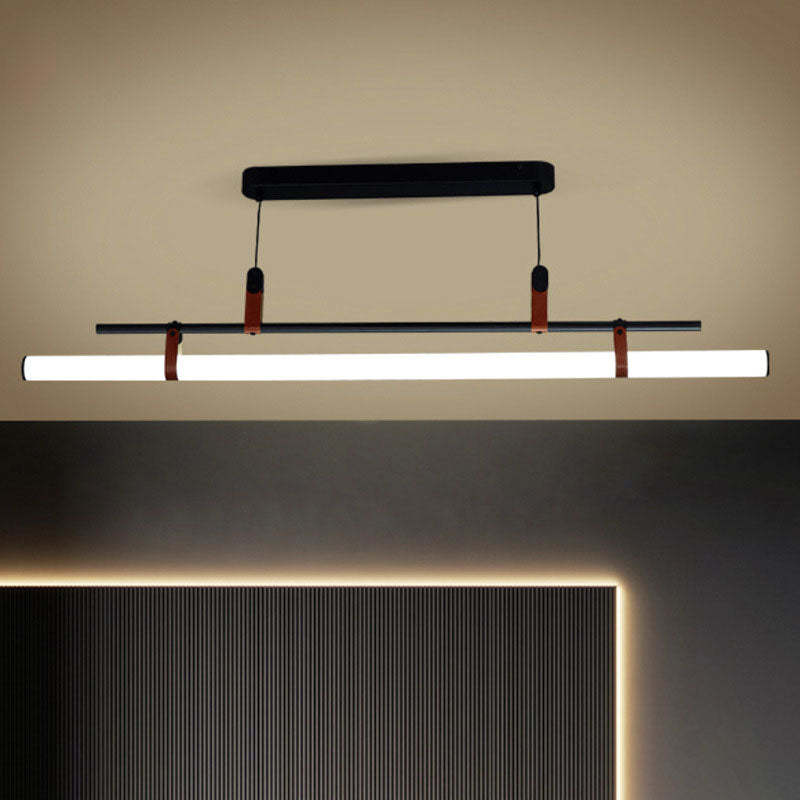 Nordic Minimalist Leather LED Island Chandelier