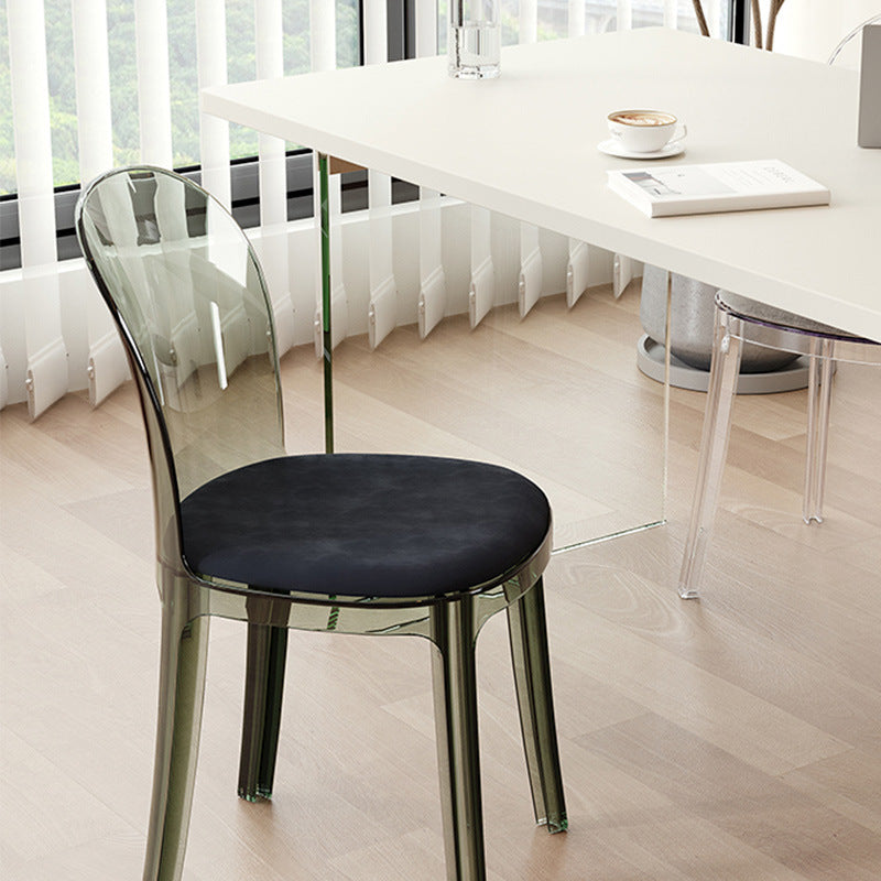 Scandinavian Curved Plastic Fabric Chair