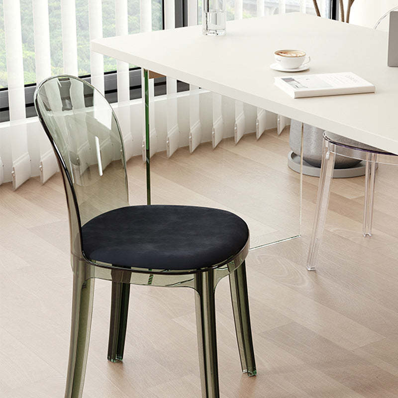 Scandinavian Curved Plastic Fabric Chair
