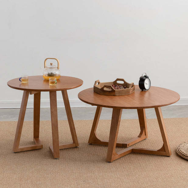 Contemporary Wood V-Leg Coffee Table