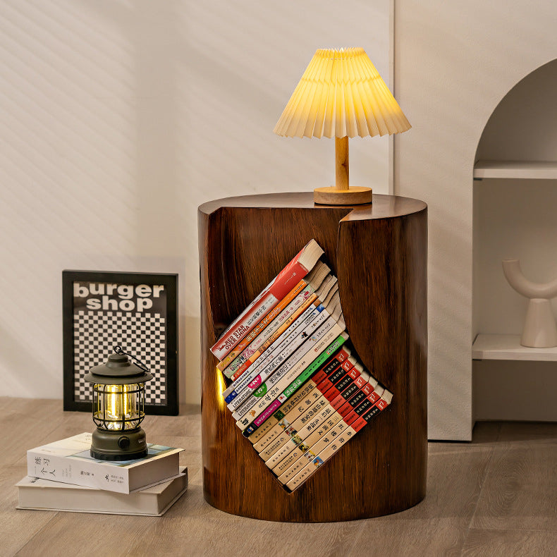 Wood Stump Resin End Table