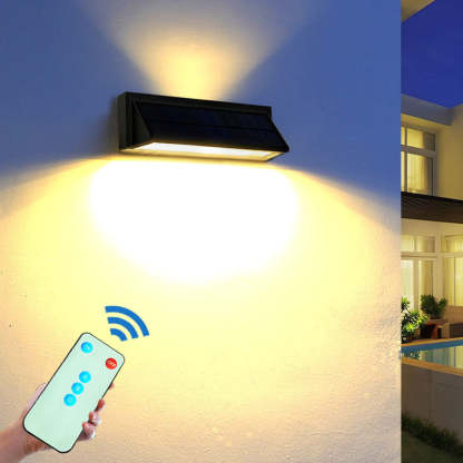 Outdoor Solar Rectangular Slant LED Patio Wall Sconce
