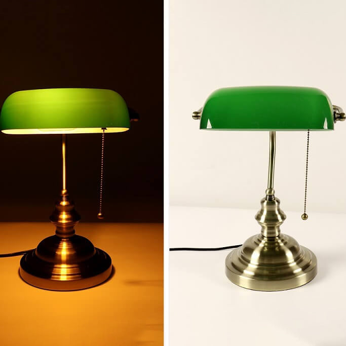 Retro Colored Glass Metal Zipper Table Lamp — Yellow / 220V-240V For UK/AU