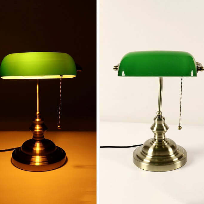 Retro Colored Glass Metal Zipper Table Lamp — Yellow / 220V-240V For UK/AU