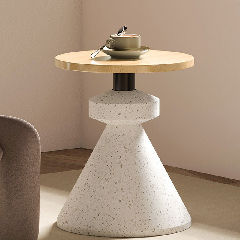 Minimalist Tapered Wood Marble Coffee Table