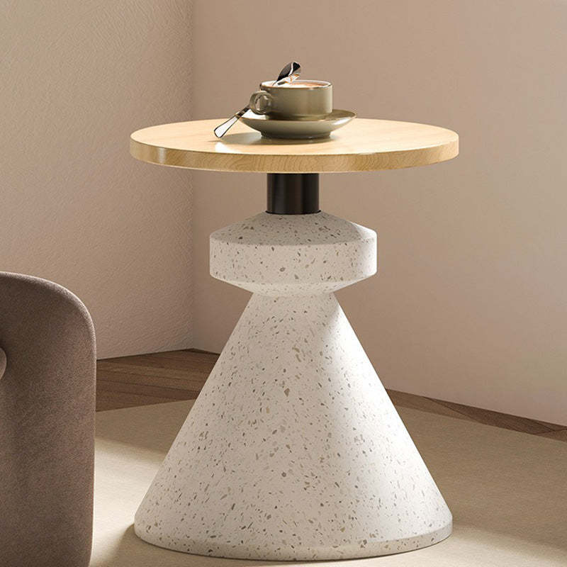 Minimalist Tapered Wood Marble Coffee Table