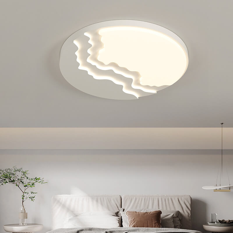 Minimalist Acrylic Wave LED Flush Mount Light