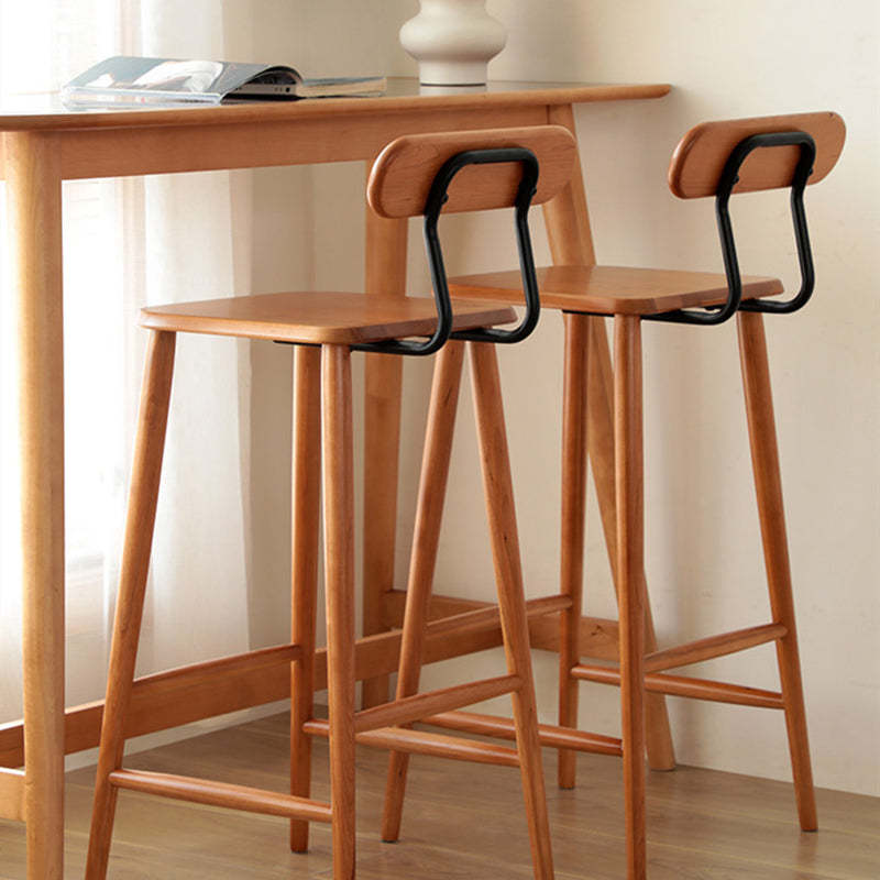 Nordic Square Wood Iron Bar Stool