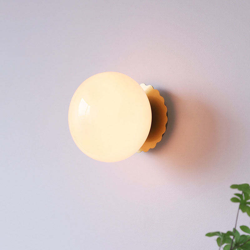 Modern Vintage Iron Glass Round Wall Sconce
