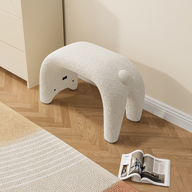 Curved Faux Fur Cat Vanity Stool