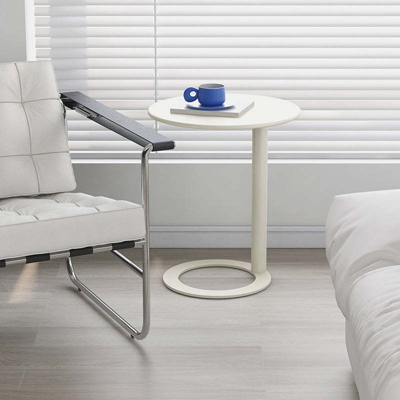 Minimalist Round Metal End Table — Black