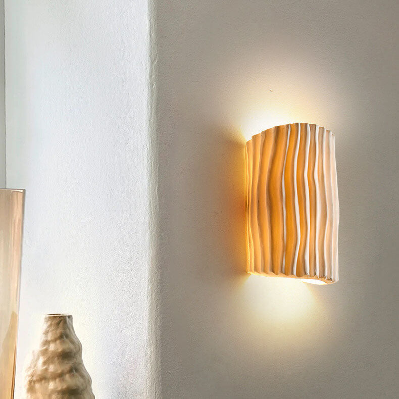 Nordic Resin Striped Half Cylinder Sconce