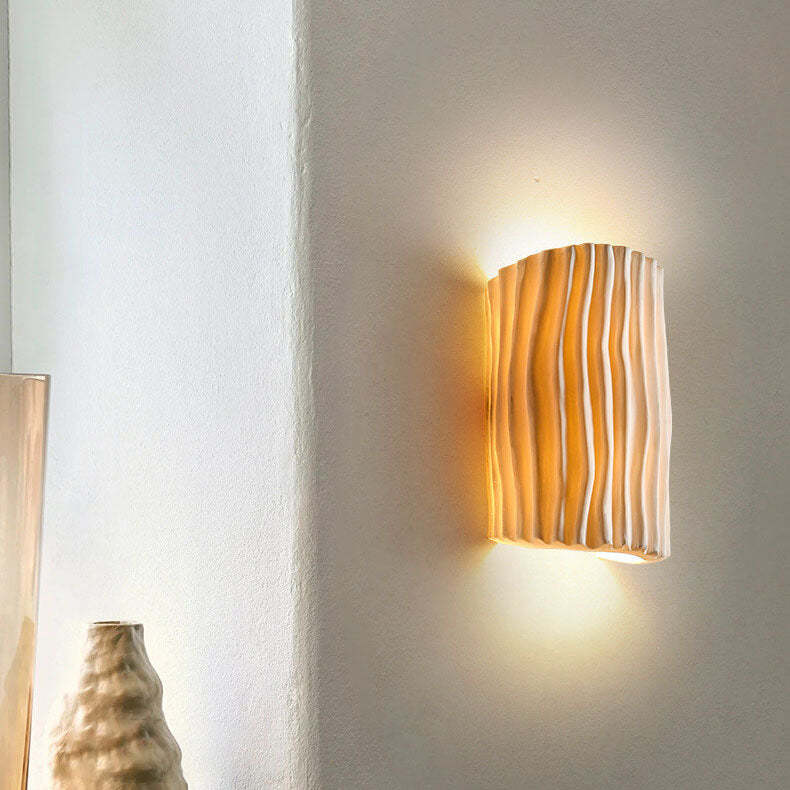 Nordic Resin Striped Half Cylinder Sconce