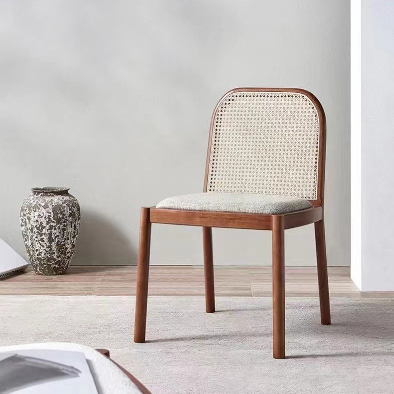 Chinese Woven Wood Fabric Dining Chair