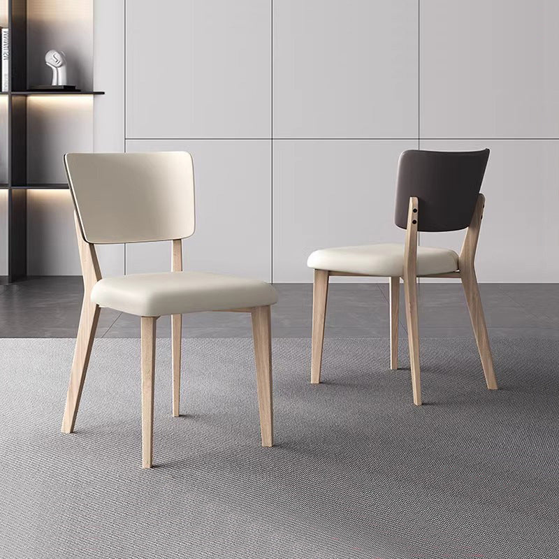 Nordic Leather Solid Wood Dining Chair