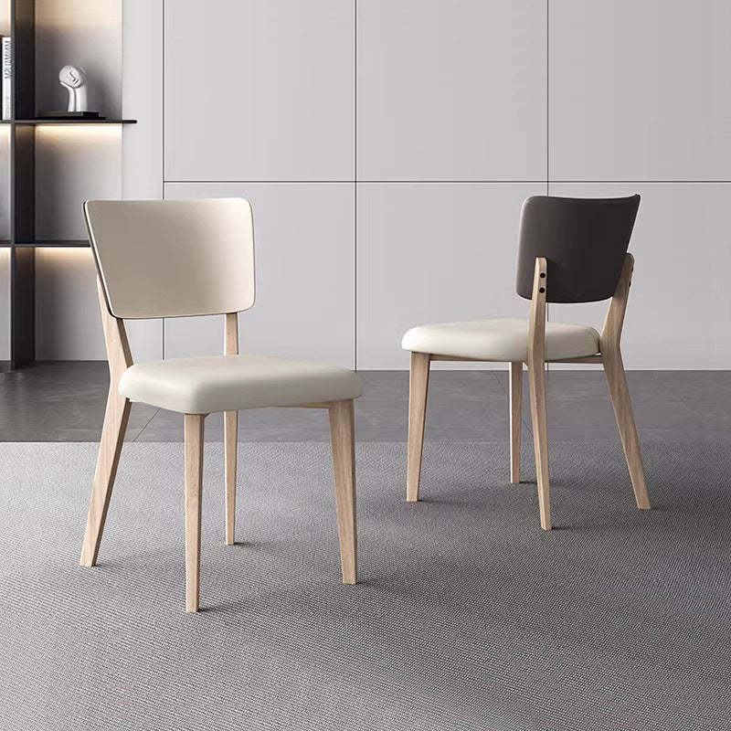 Nordic Leather Solid Wood Dining Chair