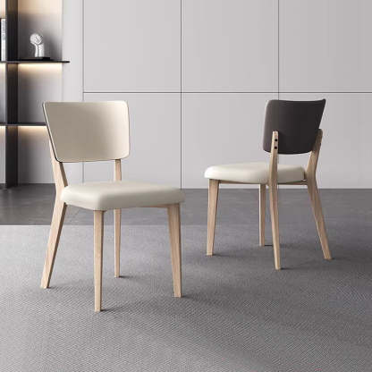 Nordic Leather Solid Wood Dining Chair
