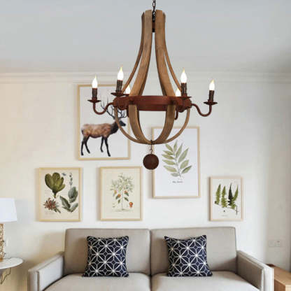 Rustic Branch Candle Holder Wooden Iron Chandelier